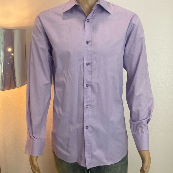 Paul Smith Classic-Fit Lavender Long Sleeve Button Down Dress